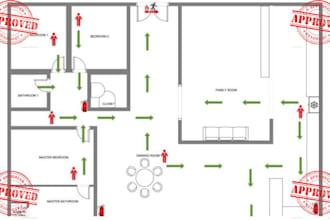 design fire exit plan evacuation diagram and safety map