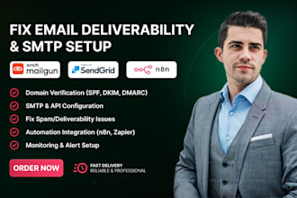 fix email deliverability and configure mailgun SMTP