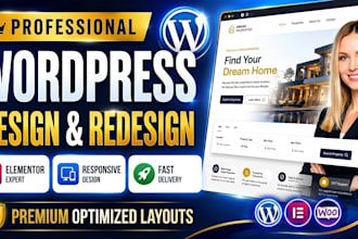 design or redesign wordpress website with elementor