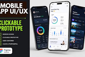 design figma wireframe mobile app UI UX and clickable prototype