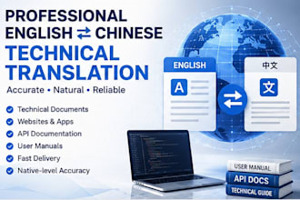 translate technical documents, websites, and apps between english and chinese
