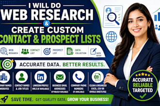 do web research and create custom contact and prospect lists