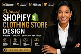 design shopify clothing website, shopify fashion store, shopify store setup