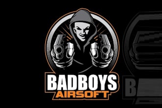 design awesome bad boys air soft logo