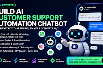 build ai customer support automation chatbot for your business, ai support bot