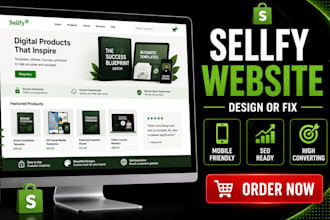 design or fix a responsive sellfy website and landing page