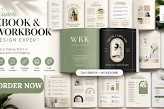 design editable canva online workbook, student guide, pdf and workbook