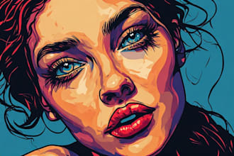 draw colorful wpap pop art portrait