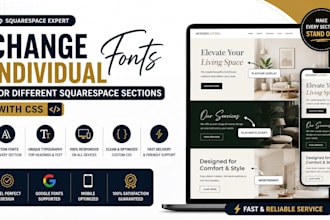 change individual fonts for different squarespace sections with CSS