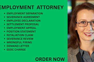 be your employment lawyer for wrongful termination, eeoc and severance agreement