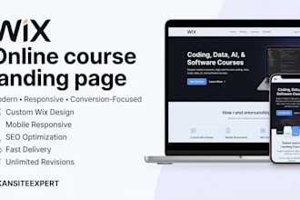 design a wix landing page for wix online course coaching program membership site