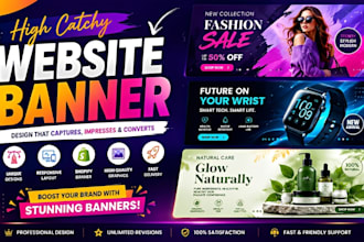 design high catchy website banner, banner design, shopify banner, header, slider