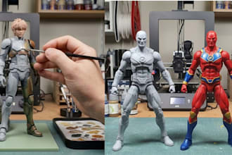 3d print and paint custom action figure, hand paint miniature, print stl file