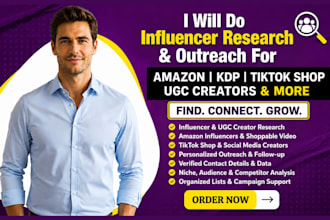 do influencer research influencer outreach to amazon kdp shoppable ugc creator