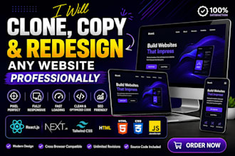clone, copy and redesign any website professionally