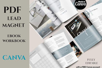 design editable canva lead magnet ebook, workbook, checklist and PDF