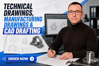 create technical drawings, manufacturing drawings and 3d cad design