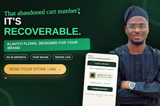 set up klaviyo abandoned cart flows and email automation for shopify