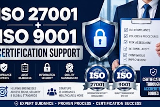 provide iso 27001 and iso 9001 iaf accredited certification support, compliance