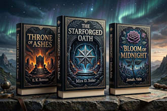 design fantasy book cover, paperback cover, or kindle cover