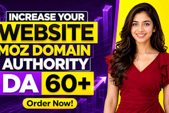 increase moz da 60 plus with high quality backlinks