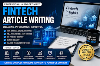 fintech article writing, blog writing, and technical writing