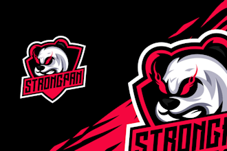 design a unique panda mascot logo for esports and gaming