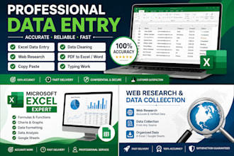 do accurate data entry, web research, data analysis, spreadsheets, typing works