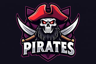 design creative pirates head logo in 12 hours