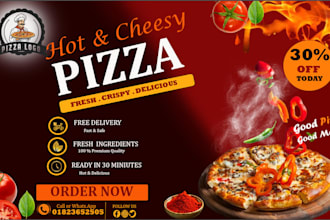 design professional food and pizza promotional banner