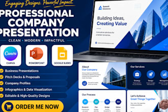 deign all forms of company presentation, ppt slides, camva slides in 24hrs