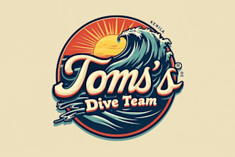 do make new style tom s dive team vintage logo design