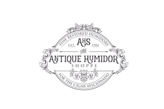 design monogram antique cigar humidor logo