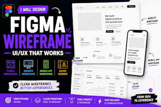 design figma wireframe, website wireframe, mobile app wireframe and UI UX