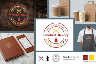 design luxury food and restaurant logo brand identity