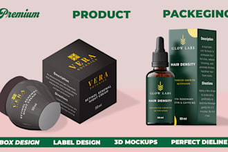 design cosmetic cream box and dropper bottle packaging