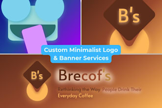design a minimalistic text logo and custom banner