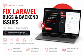 fix laravel bugs, errors, API and backend issues
