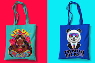 create a professional custom tote bag design