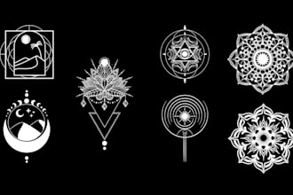 design sacred geometric mandala mystical logo