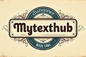 do make new style my text hub com vintage logo design
