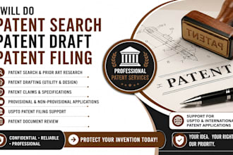 do patent search, patent draft and patent filing
