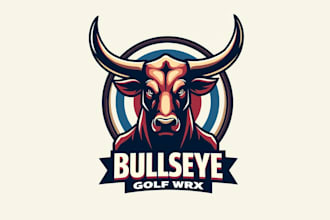do make awesome style bullseye golf wrx llc mascot logo design
