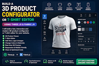 build a 3d product configurator or t shirt editor using three js and fabric js