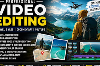 travel vlog documentary youtube cinematic video editing gopro drone maps
