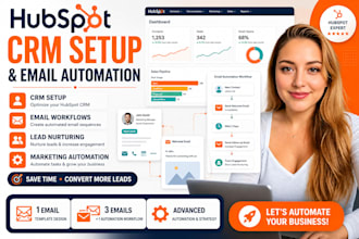 setup hubspot CRM email automation lead nuturing marketing campaign sales closer