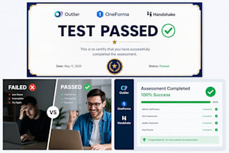 pass your outlier, oneforma and handshake screening test