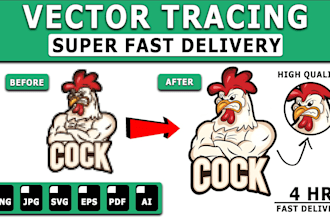 do vector tracing, vectorize image, convert logo to vector quickly