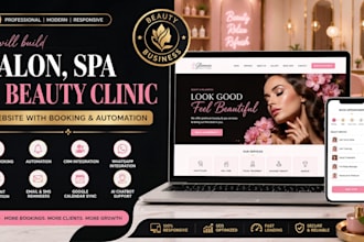 build salon, spa, beauty clinic website with booking and automation