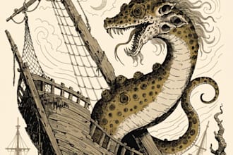 draw artwork with vintage illustration style